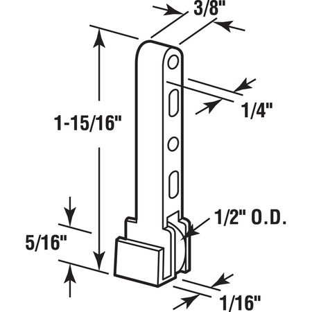 Prime-Line 1/16 in. Guide Leg, Black Nylon, Sliding Window Roller Assembly 2 Pack G 3088